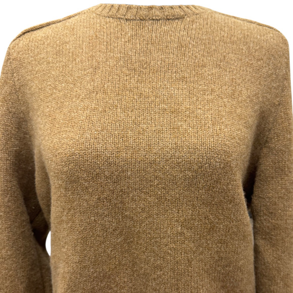 Ralph Lauren Rugby Cable Suede-Patch Knit Wool Pullover Sweater Brown Size Med - Picture 3 of 8